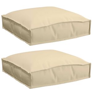vidaXL Coj&iacute;n 2 pcs Beige 40 x 40 x 8 cm Tela Oxford