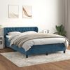 vidaXL Cama box spring con colch&oacute;n terciopelo azul oscuro 140x200 cm