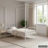 vidaXL Estructura de cama con dosel sin colchón metal blanco 90x200 cm