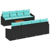 vidaXL Conjunto de sof&aacute;s de jard&iacute;n 9 pcs Negro rat&aacute;n sint&eacute;tico