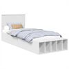 vidaXL Estructura de cama con estante 75 x 190 cm Madera contrachapada
