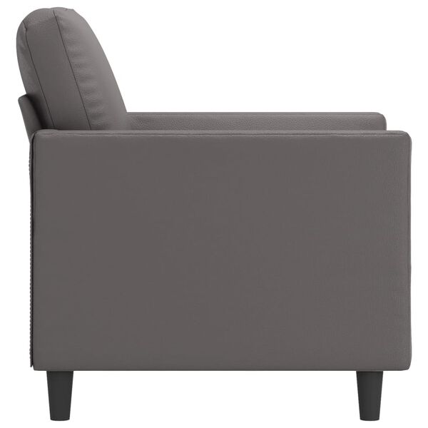 vidaXL Sill&oacute;n cuero sint&eacute;tico gris 60 cm