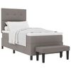 vidaXL Cama tipo Box Spring con cabecera Taup&eacute; 90 x 190 cm tela