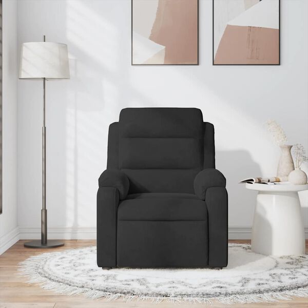 vidaXL Sill&oacute;n de masaje reclinable de terciopelo negro