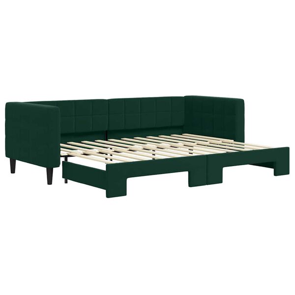 vidaXL Sof&aacute; cama nido terciopelo verde oscuro 80x200 cm