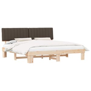 vidaXL Estructura de Cama con Cabecera Tapizada Taup&eacute; 200 x 200 cm