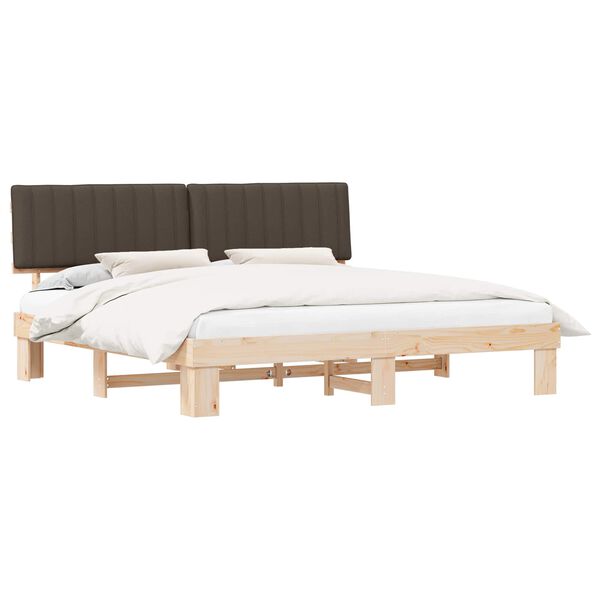 vidaXL Estructura de Cama con Cabecera Tapizada Taup&eacute; 200 x 200 cm