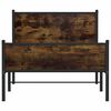 vidaXL Estructura de cama sin colch&oacute;n metal roble ahumado 107x203 cm