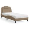 vidaXL Cama Viana con colch&oacute;n cuero sint&eacute;tico capuchino 90x200 cm