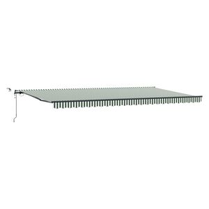 vidaXL Toldo retr&aacute;ctil Verde y blanco 600 x 300 cm Poli&eacute;ster