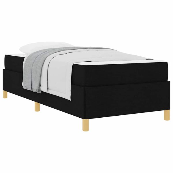 vidaXL Estructura de cama con colchón Negro 80 x 200 cm tela