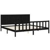 vidaXL Estructura de cama con cabecero madera maciza negro 200x200 cm