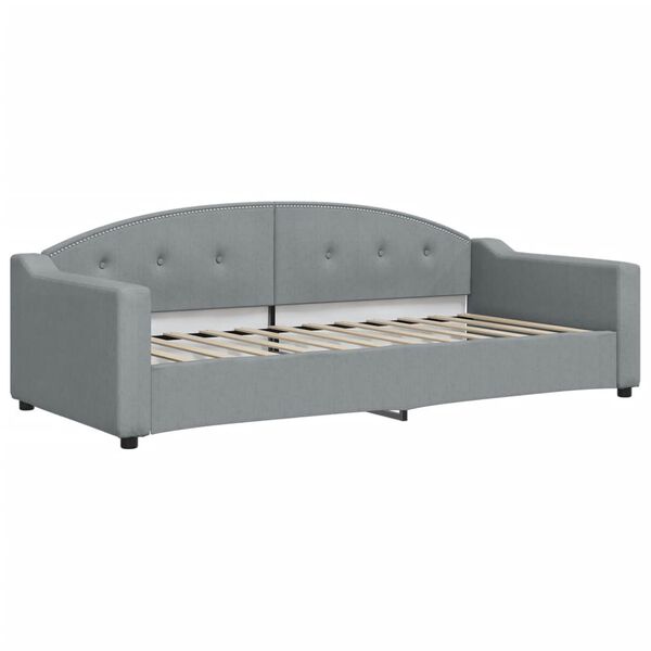 vidaXL Sof&aacute; cama nido con colch&oacute;n tela gris claro 90x200 cm