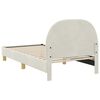 vidaXL Estructura de cama con cabecera Crema 80 x 160 cm Terciopelo