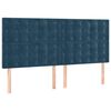 vidaXL Cama box spring con colch&oacute;n terciopelo azul oscuro 200x200 cm