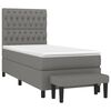vidaXL Cama box spring con colch&oacute;n tela gris oscuro 90x200 cm