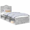 vidaXL Estructura de cama con cabecera Gris concreto 75 x 190 cm
