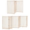 vidaXL Puerta para perros plegable 9 paneles madera de &aacute;lamo 450 cm