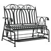 vidaXL Banco balanc&iacute;n de jard&iacute;n de 2 plazas acero negro 114 cm