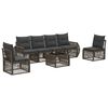 vidaXL Conjunto de sof&aacute;s de jard&iacute;n 7 pcs Gris y Gris Oscuro