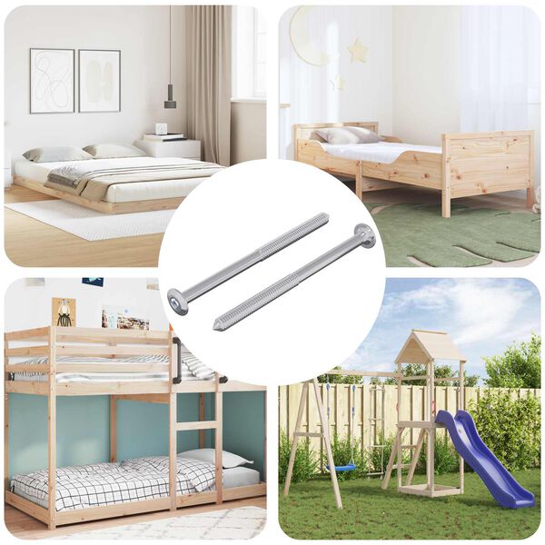 vidaXL Tornillo 2 pcs Plateado M6 x 85 mm Acero