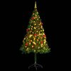 vidaXL &Aacute;rbol de Navidad preiluminado con luces y bolas verde 180 cm