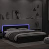 vidaXL Estructura cama LED sin colch&oacute;n cuero sint&eacute;tico negro 180x200cm