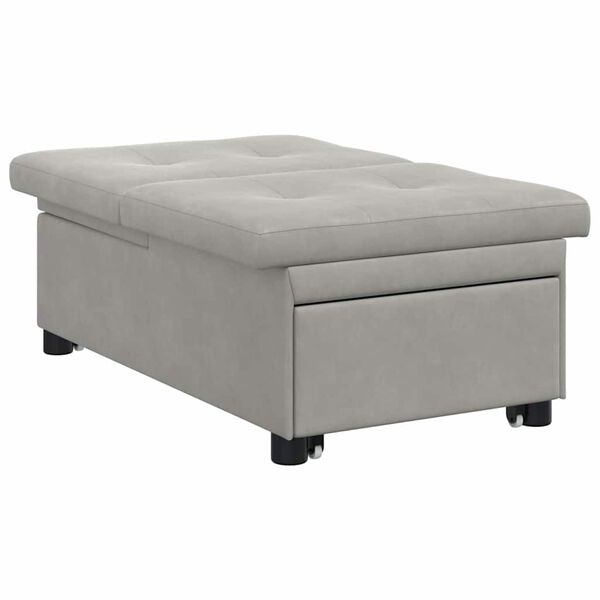 vidaXL Sof&aacute; cama desplegable Gris Claro 194 x 67 x 82 cm Microfibra