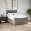 vidaXL Cama box spring con colch&oacute;n tela gris taupe 140x190 cm