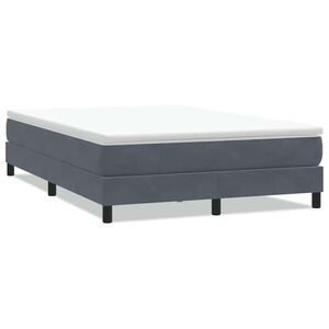 vidaXL Cama box spring sin colch&oacute;n terciopelo gris oscuro 140x210 cm