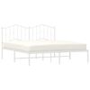 vidaXL Estructura cama sin colch&oacute;n con cabecero metal blanco 183x213cm