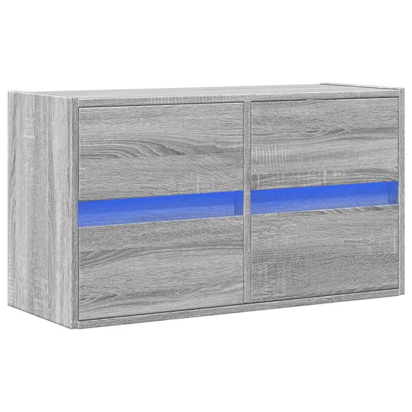 vidaXL Mueble de TV de pared con luces LED gris Sonoma 80x31x45 cm