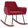 vidaXL Silla mecedora de terciopelo rojo vino tinto