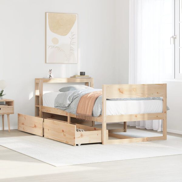 vidaXL Estructura de cama sin colchón madera maciza de pino 90x200 cm