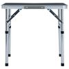 vidaXL Mesa de camping plegable aluminio gris 60x45 cm