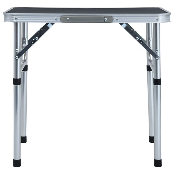 vidaXL Mesa de camping plegable aluminio gris 60x45 cm