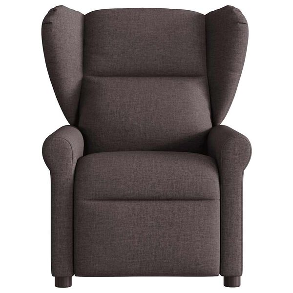 vidaXL Sill&oacute;n reclinable de masaje el&eacute;ctrico tela marr&oacute;n oscuro
