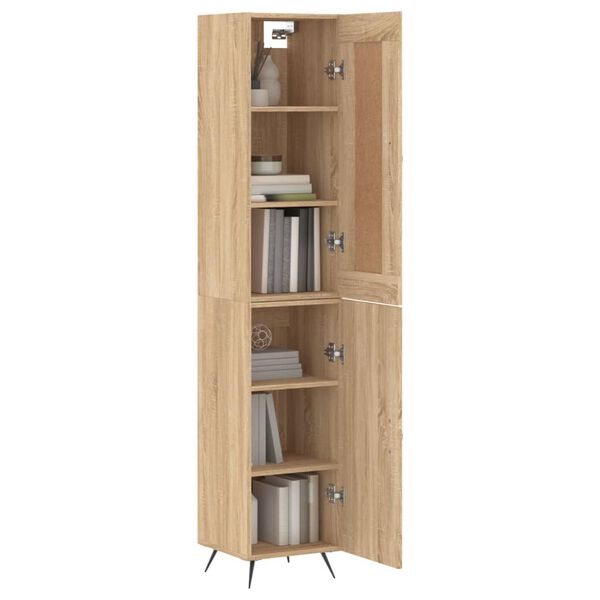 vidaXL Aparador de madera contrachapada roble Sonoma 34,5x34x180 cm