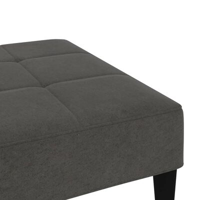 vidaXL Sofá cama 2 plazas con taburete tejido microfibra gris oscuro