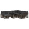 vidaXL Conjunto de sof&aacute;s de jard&iacute;n 11 uds. Gris y Gris Oscuro