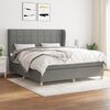 vidaXL Cama box spring con colch&oacute;n tela gris oscuro 180x200 cm