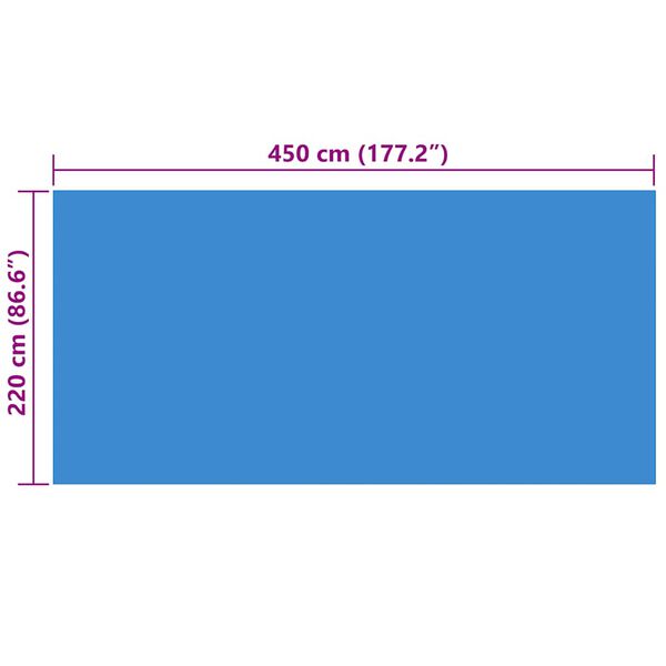 vidaXL Cubierta para piscina rectangular 450x220 cm PE azul