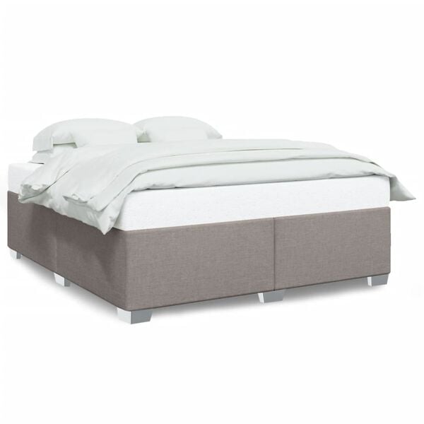 vidaXL Cama sin colch&oacute;n tela gris taupe 200x200 cm