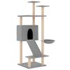 vidaXL Rascador para gatos con postes de sisal gris claro 153 cm