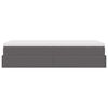 vidaXL Estructura cama otomana colch&oacute;n cuero sint&eacute;tico gris 90x200 cm