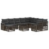 vidaXL Conjunto de sof&aacute;s de jard&iacute;n 11 uds. Gris rat&aacute;n sint&eacute;tico