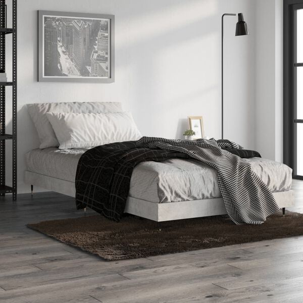 vidaXL Estructura de cama madera de ingenier&iacute;a gris hormig&oacute;n 100x200cm