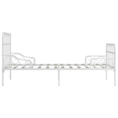 vidaXL Estructura de cama con base de listones metal blanco 90x200 cm