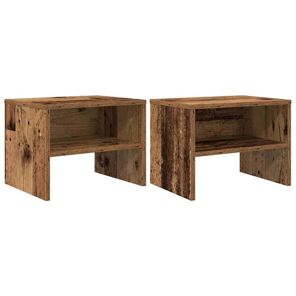 vidaXL Armario de Noche 2 pcs Madera vieja 40 x 40 x 30 cm
