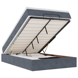 vidaXL Cama otomana con colch&oacute;n 120x190 cm terciopelo gris oscuro